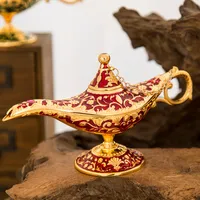 Fairy Tale Aladdin Magic Lamp Vintage Censer Creatieve Metalen Aroma Burner Multi Color Wierookbranders Nieuwe Aankomst 35 * 12 * 18.5cm 660