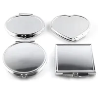 Gros- CN-RUBR Diverses Formes Portable Miroir Pliant Mini Compact En Acier Inoxydable Métal Maquillage Cosmétique Miroir De Poche Pour Maquillage Outils