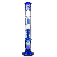 Haishahs 15 '' Spirala szklana Perkolator Bong Dome Perc Water Rura z łokiemami Green / Blue Color Losowy Wyślij