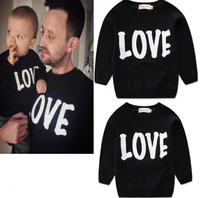 Aşk Aile Eşleştirme Kıyafetler Çocuk Giyim Sonbahar Kış Yeni Ekip Boyun Hoodie 3 Renkler Aile Giyim
