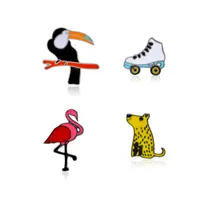 Papegaai Skates Flamingo Muis Mode Emaille Broches 2018 Nieuwe Collectie Groothandel Goedkope Korea Stijl Revers Pins Klein Size Badge Drop Shipping