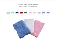 36 * 46 pouces Couverture de bébé en gros Blanks Scalloped coton tissu matelassé pour nouveau-né peut être broderie ont 13 couleurs