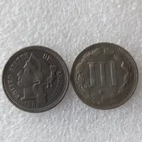 미국 1885 3 센트 니켈 공예 동전 동전 동전 가정 장식 액세서리