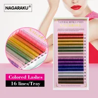 J B C D 개인 믹스 색상 속눈썹 Natrual 소프트 캔디 색상 가짜 속눈썹 확장 눈 화장 다채로운 거짓 속눈썹