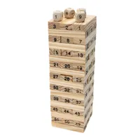 Neue Holzturm Holz Bausteine ​​Spielzeug Domino 54 + 4 stücke Stapler Extrakt Gebäude Spiel Kinder Pädagogisches Geburtstagsgeschenk