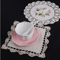 Hot sale lace coon placemat cup pot mug holder drink coaster Home Coffee Shop dining table decorative gadgets.