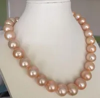 Fine Pearls Jewelry gorgeous 12-15mm south sea round natural pink pearl necklace 18inch