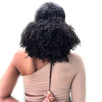 Extensions de cheveux femmes Afro Kinky Curly Hair Ponytail Hairpiece Vague Lady Ponytails Naturel Morceaux de cheveux Buns Peruca