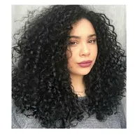мода женщины бразильские волосы афро кудрявый кудрявый парик моделирование человеческих волос кудрявый кудрявый полный парик в наличии
