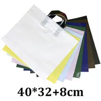 40x32x8cm cosmetici abbigliamento riutilizzabili PE sacchetto di plastica con manico