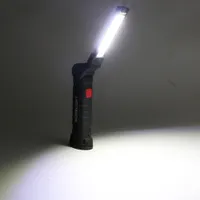 Portable 3 Mode COB Flashlight Torch USB Rechargeable LED Work Light Magnetic COB Lanterna Hanging Hook Lamp For Outdoor Camping