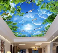 Foto personalizado 3d techo murales papel tapiz blanco nubes 3d techo pared murales papel pintado para paredes 3d
