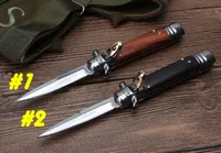Hot Ack Pocket Knife Bill Deshivs 7.6 "Italien Godfather Stiletto 440C Blade en acier Automatique Survival Gear Gear Camping Couteaux 9 10 11 pouces EDC Tools