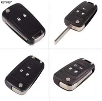 KEYYOU Flip Folding Remote car Key Shell For Chevrolet Cruze Epica Lova Camaro Impala 2 3 4 5 Button HU100 Blade
