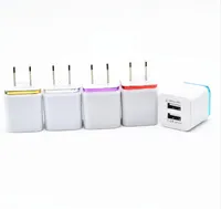 2 USB 5V 2.1 Square Double USB AC Travel US Wall Charger Plug Dual Charger For Samsung Galaxy HTC Smart Phone Adapter