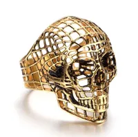 남자를위한 도매 합금 반지 두개골 독특한 고딕 펑크 레트로 스포츠 바이커 해골 남성 손가락 반지