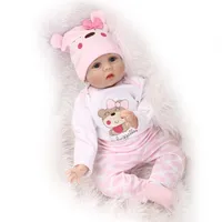 NPK Neugeborene wiedergeborene Babypuppen Silikon Ganzkörper süßes weiches Baby Alive Puppe für Mädchen Prinzessin Kid Fashion Bebe S 55 cm