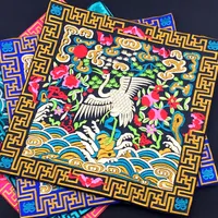 Yaratıcı Nakış Vinç Ipek Kumaş Dekoratif Placemats Yemek Masa plaka Mat Çin Etnik Akşam Yemeği Yalıtım Pedi