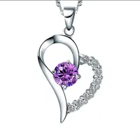 Mode Oostenrijkse Romantische Crystal Ketting 925 Sterling Zilveren Koreaanse CZ Diamond Love Heart Shaped Hanger Doos Chain for Dames Sieraden