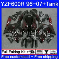Body + tank voor Yamaha rode vlammen voorraad Thundercat YZF600R 96 97 98 99 00 01 229HM.21 YZF-600R YZF 600R 1996 1997 1998 1999 2000 2001 Kuip