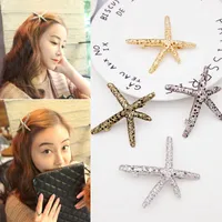 Korea Najnowszy projekt Wykwintne metalowe klipy włosów Super Star Starfish Pinki do włosów Akcesoria do Hairwear Biżuteria