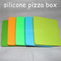 Pizza Box Design Tobacco Stockage Plateau Plateau Silicone 200ml Capacité de grande capacité Conteneur de cire Fumer Outil Square Dab Pizza Contenants