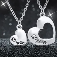 Love Mother Daughter Heart Necklace mom Dual Heart Pendants for women Family member Jewelry Mother&#039;s Day Gift