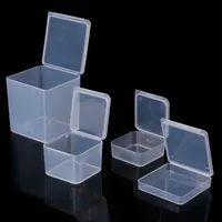 작은 정사각형 투명 플라스틱 보석 저장 상자 비즈 공예품 케이스 컨테이너