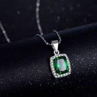 2017 rj 3.0ct Neue Mode 925 Sterling Silber Anhänger Natürliche grüne Halskette Ljewelry Marke Hochzeit Engagement für Frauen