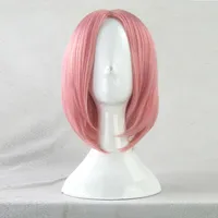 나루토 하루노 사쿠라 체리 핑크 스타일의 가발 열 저항 합성 헤어 애니메이션 코스프레 가발