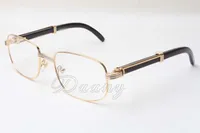 Ny kvadratisk naturliga svarta högtalarglasögon 7381148 Män och kvinnor glasögon, kan utrustas med myopi-linser, glasögon Storlek: 56-21-135mm,