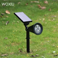 Woxiu Solar Lawn Light 4LEDソーラーパワースポットライトホームガーデンウォールランドスケープ照明センサーライト