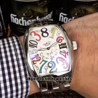 Högkvalitativ New Watch 8880 CH Automatiska Mens Watch Crazy Hours Numerals Ring 316L SS Hand Silver Case Gents Fashion Sport Klockor