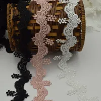 Hot sales 14yards white ,black rubber Red Butterfly Venise Lace trim 4.5cm Craft sewing.