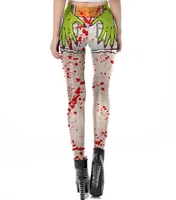 Thema Kostuum Halloween Dames Hoge Taille Leggings Cosplay Menselijke Orgel Skeleton Frame Print Bloedpatroon Strakke volledige lengte broek
