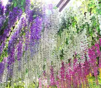 Длинный элегантный искусственный шелк цветок глицинии винограда ротанга для свадьбы центральные украшения цветок винограда/ротанга для свадьбы