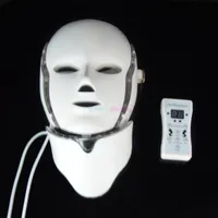 ポータブル7 LEDライトフォトン療法PDT顔のネックマスク微小電流の皮の歓喜の白くデバイスの美容機器