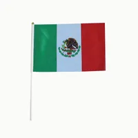 14 x 21 cm Flaga Meksyku Materiał poliestrowy Dobra jakość Małe flagi narodowe 100 P C S/Lot