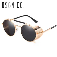 DSGN CO. Современные готические Steampunk солнцезащитные очки для мужчин и женщин Регулируемая крышка Круглый Sun Glasses 8 Цвет UV400