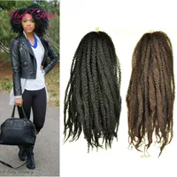 18-calowy Afro Kinky Kręcone Wiązki Wiązki Miękkie Marley Braid Crochet Hair Extension Synthetic oplatający Włosy Szydełka Warkocze dla Czarnych Kobiet