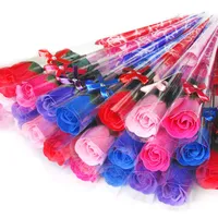 Rose Flower Handmade Soap Crystal Wedding Favors Rose Soap Flower for Valentine&#039;s Gift Mother&#039;s Day Gifts LX3898