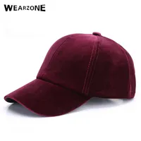 WEARZONE FEMMES BASEALL VELVET CAP SOft Fashion Hats for Men Hip Hop Couleur solide vintage Capes de baseball pour hommes chauds vintage