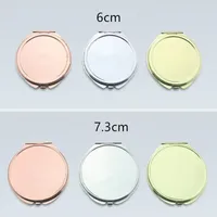 Miroir de maquillage compact rond en or / or rose Miroir assez compact Miroirs de sac à main joli pour femmes Livraison rapide F1280
