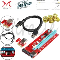 PCI Riser Express 1X to 16X Riser Card USB 3.0 Extender Cable with Power Supply for Bitcoin Litecoin Miner