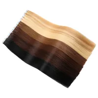 Beste 10a 150G Virgin Remy Tape in Human Hair Extensions Full Cuticula Originele Braziliaanse Peruaanse Indiase Maleisische Huid WEFTS PU-tape Haar