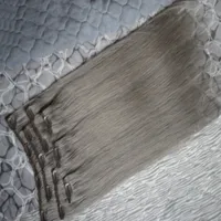 Clip in estensione capelli umani 8 pezzi / set clip estensioni capelli grigi 100 g / set clip grigio nelle estensioni dei capelli