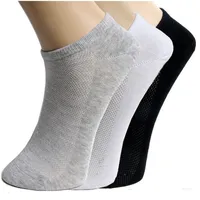 5Pair meias femininas para mulher unisex malha baixo corte meias feminino verão tornozelo curto boca rasa branco cinza preto
