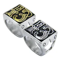5 stks / partij Nieuwste Holle Star Golden Nummer 13 Ring 316L Rvs Mode-sieraden Populaire Biker Hiphop Style Lucky 13 Ring