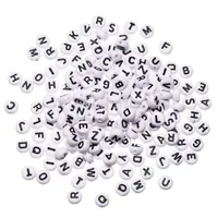 1000 stks wit ronde alfabet kraal acryl kralen gemengde letter DIY losse kralen voor kralen armband sieraden accessoires 7mm (1/4 ")