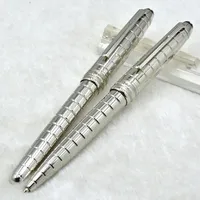 Alta Qualidade 163 Silver CheckerBoint Pen / Roller Ball Caneta Administrativo Escritório Papelaria Promotion Promotion Writing Ball Pens Gift